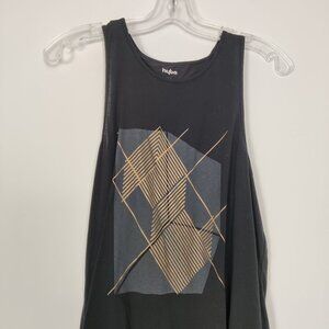 Hyba Women's Top Size M Black Overlapping Open Back Summer Resortwear Airy Comfy